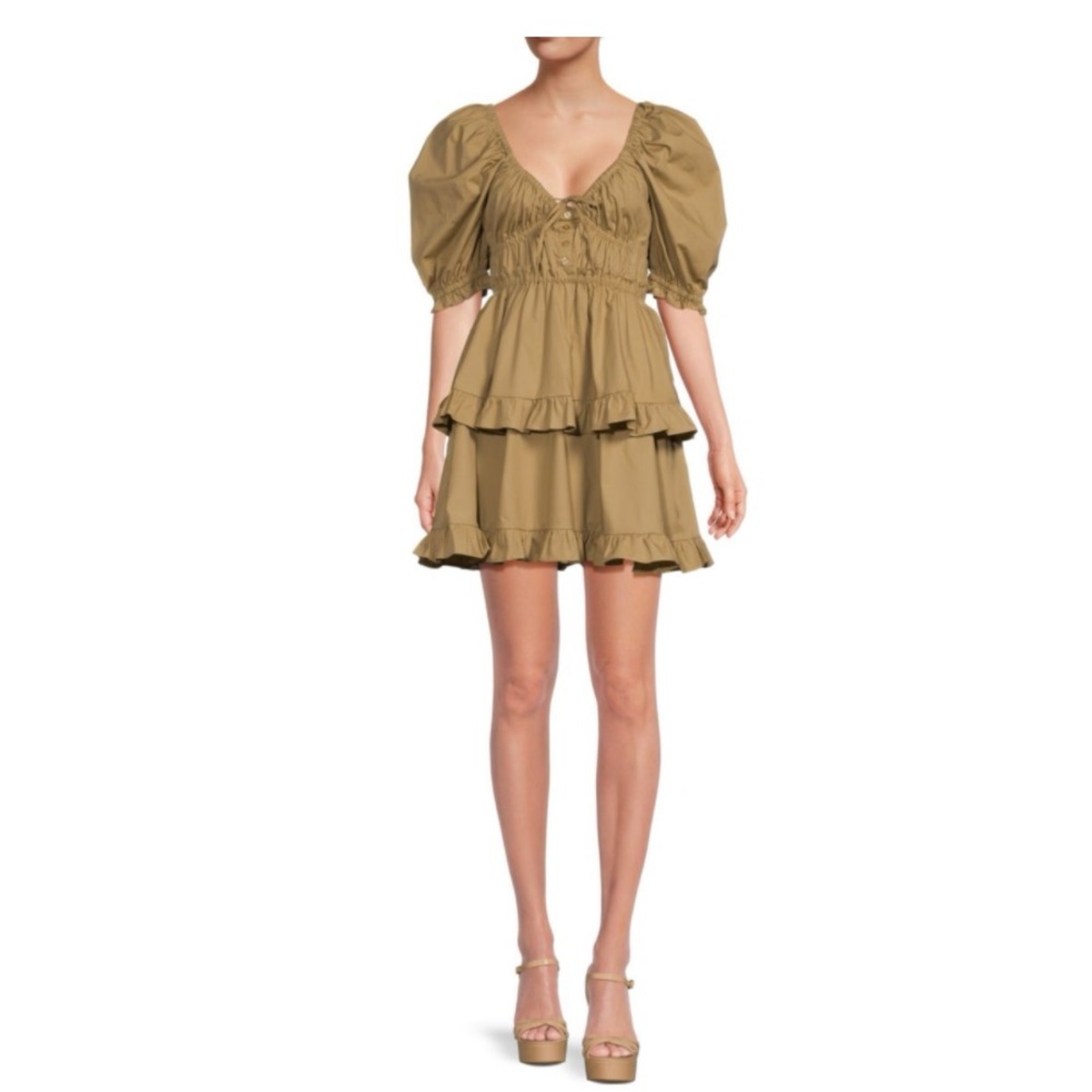 NWT WEWOREWHAT TIERED PUFF SLEEVE MINI DRESS